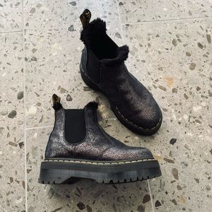 Dr. Martens glitter & fur chelsea boot